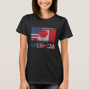Amerika kan VS EU Amerika Canada vlag Amerikaans C T-shirt