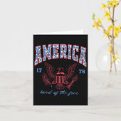 Amerika Land van de Vrije 1776 Adelaar 4th of July Kaart (Gele Bloem)