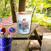 "Amerika Land van de Vrije" 4 Juli Bloemen Papieren Bekers