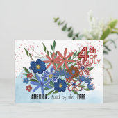 "Amerika Land van de Vrije" 4 juli UITNODIGING (Staand voorkant)