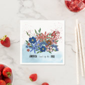 "Amerika Land van de Vrije" 4th of July Bloemen Servet (Insitu)