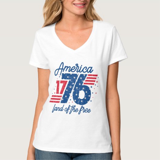 Amerika Land Van De Vrijen  T-shirt (Voorkant)