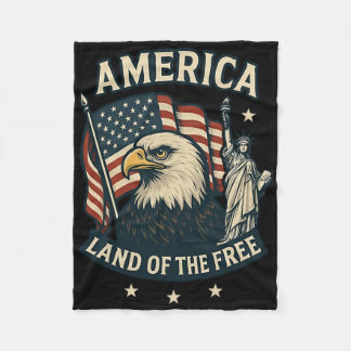 Amerika Land Van De Vrijen Vlag Van De VS 4 Juli Fleece Deken