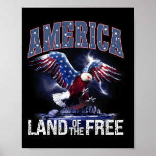 Amerika Land van de Vrijheid 4 juli Onafhankelijkh Poster