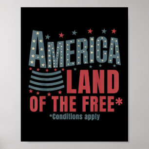Amerika Land Van De Vrijheid Patriottische 4e Juli Poster