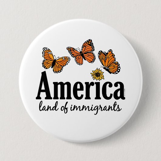 Amerika Land Van Immigranten Ronde Button 7,6 Cm (Voorkant)