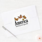 Amerika Land Van Immigranten Ronde Sticker (Envelop)