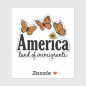 Amerika Land Van Immigranten Sticker (Vel)