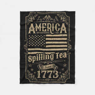 Amerika lekt thee sinds 1773 4 juli cadeau fleece deken