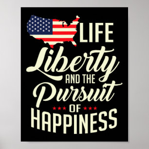 Amerika leven vrijheid en het nastreven van geluk poster