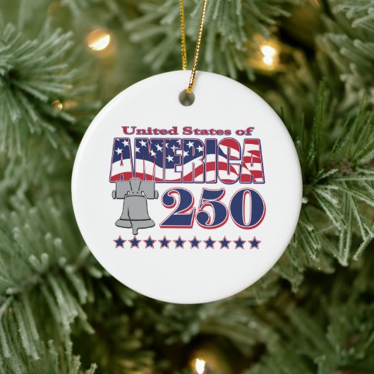 Amerika Liberty Bell 250 Keramisch Ornament (Boom)