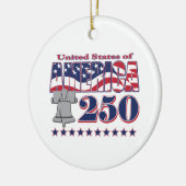 Amerika Liberty Bell 250 Keramisch Ornament (Links)