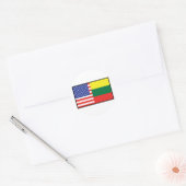 Amerika Litouwen Ronde Sticker (Envelop)