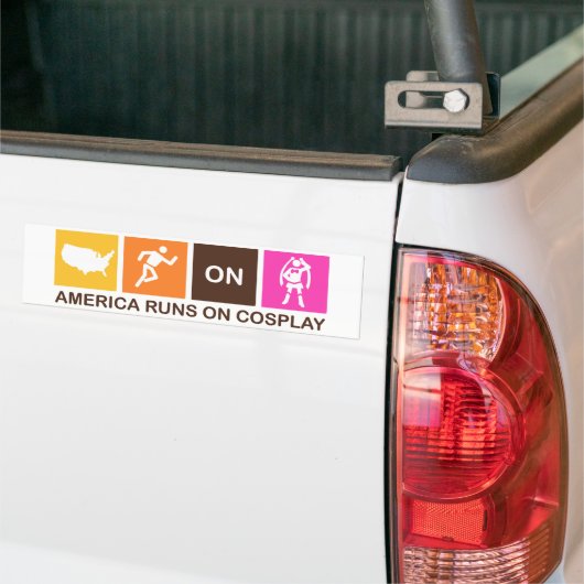Amerika loopt op Cosplay Bumpersticker (Op Truck)