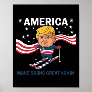 Amerika Maakt Skiën Groot Again Donald Trump Poster