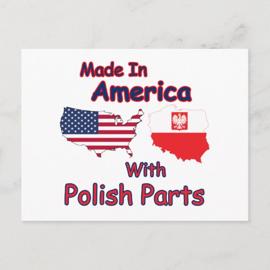 Amerika met Poolse delen Briefkaart (Voorkant)