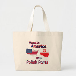 Amerika met Poolse delen Grote Tote Bag
