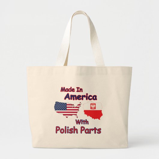 Amerika met Poolse delen Grote Tote Bag (Voorkant)