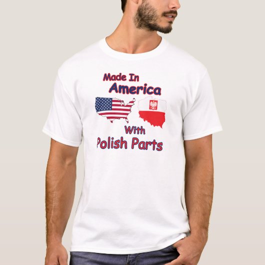Amerika met Poolse delen T-shirt (Voorkant)
