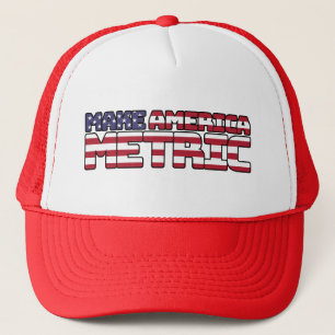 Amerika metrisch maken - VS vlag metrische systeem Trucker Pet