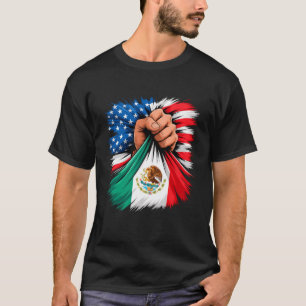 Amerika Mexico Vlag Vintage Mexicaanse Wortels Ame T-shirt