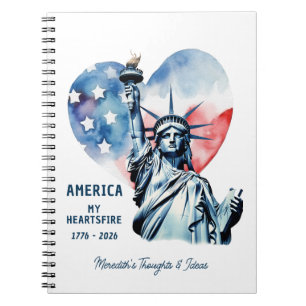 Amerika Mijn Hartsvuur Persoonlijk Patriottisch Notitieboek