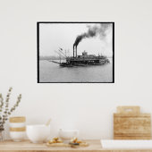 Amerika, Mississippi rivierboot, Miss. 1900-19 Poster (Keuken)