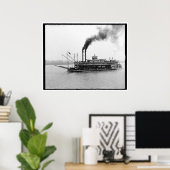 Amerika, Mississippi rivierboot, Miss. 1900-19 Poster (Thuiskantoor)