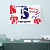 Amerika moet sterk zijn spandoek (Beurs)