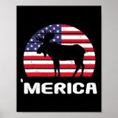 Amerika Moose Amerikaanse vlag Verenigde Staten Pa Poster (Voorkant)