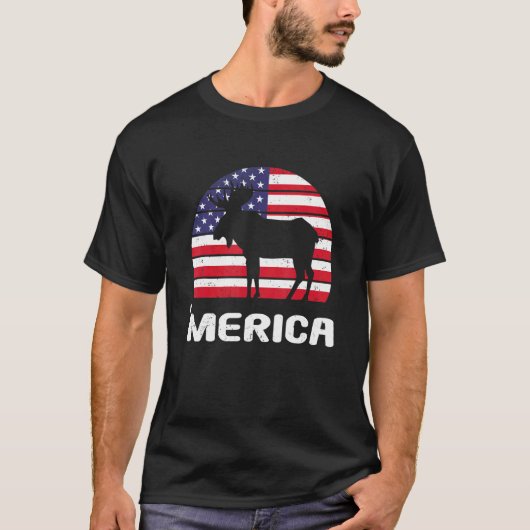 Amerika Moose Amerikaanse vlag Verenigde Staten Pa T-shirt (Voorkant)