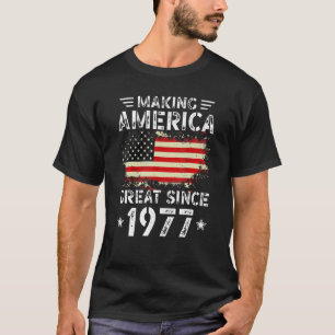 Amerika na 1977 groot maken door de vlag van de VS T-shirt
