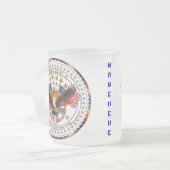 Amerika niet vergeten Dual Logo Matglas Koffiemok (Voorkant links)