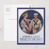 Amerika noemt het Briefkaart van de Tweede Wereldo (Voorkant / Achterkant)