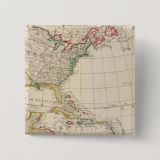 Amerika noord vierkante button 5,1 cm (Voorkant)