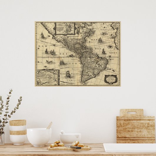 Amerika Noviter Delineata Poster (Keuken)