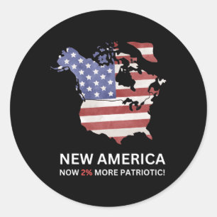 Amerika nu 2% meer patriottische 51 State Flag A T Ronde Sticker