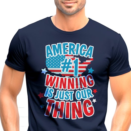 Amerika nummer één Winnend Patriottisch T-shirt