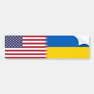 Amerika Oekraïne sluit de vlag van de VS, Oekraïne Bumpersticker