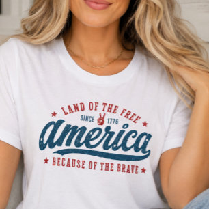 Amerika Omdat de Dappere Tee T-shirt