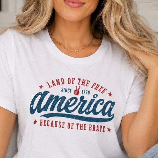 Amerika Omdat de Dappere Tee T-shirt