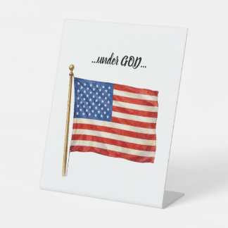 Amerika onder God Reclamebord Met Voetstuk