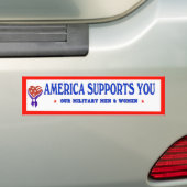 Amerika ondersteunt je BUMPER Bumpersticker (Op auto)