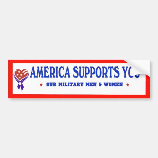Amerika ondersteunt je BUMPER Bumpersticker (Voorkant)
