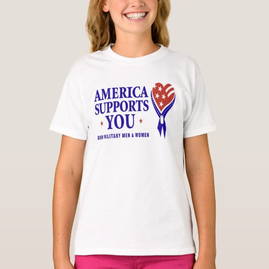 Amerika ondersteunt u LICHT T-shirt (Voorkant)