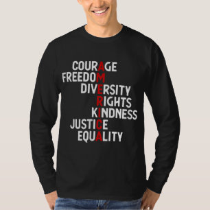 Amerika ontmoedigt vrijheid diversiteit rechten op t-shirt
