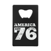 Amerika Oost 1776 Patriottisch Creditkaart Flessenopener (Voorkant)