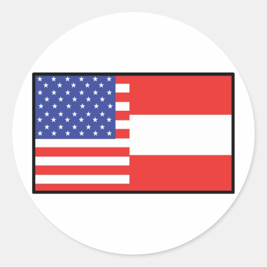 Amerika Oostenrijk Ronde Sticker (Voorkant)