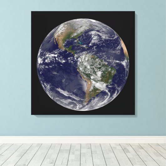 Amerika op Aardedag. Canvas Afdruk (Insitu (Houten vloer))