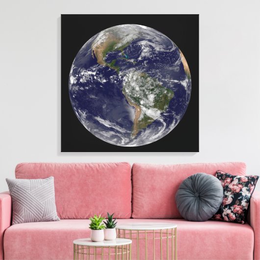 Amerika op Aardedag. Canvas Afdruk (Insitu (Woonkamer))